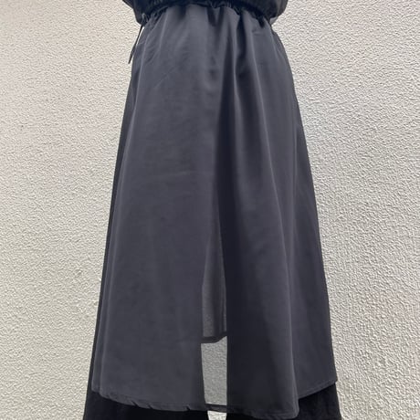 Asymmetric Sheer Layered Cropped Pants/F253