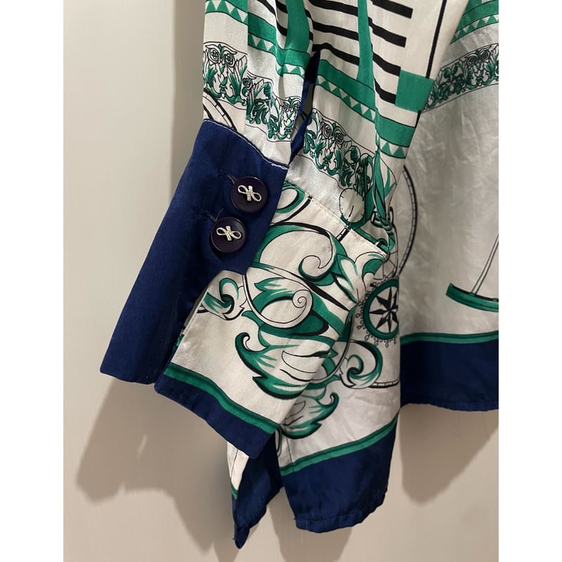 MASSARDI Gold Label scarf柄 silk shirt /F147 | F MASSARDI Gold Label scarf柄 silk shirt /F147 | F