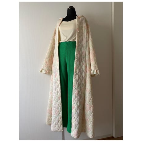 Vintage  Flower quilting  long dress/F174