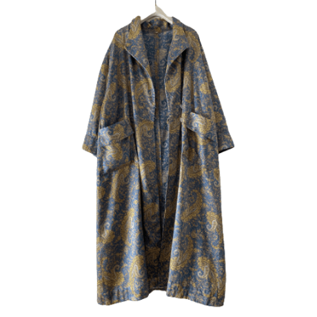 Paisley vintage gown long coat /F232