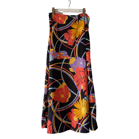 BIG Flower vintage long skirt /F104