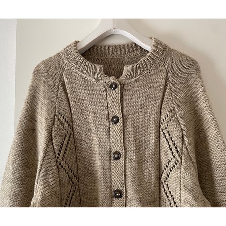 Cable  Knit puff sleeve cardigan/F197