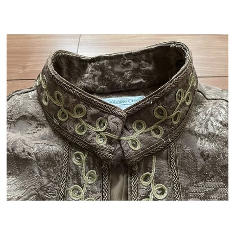 vintage Jacquard stand collar Flower Jacket　/F017