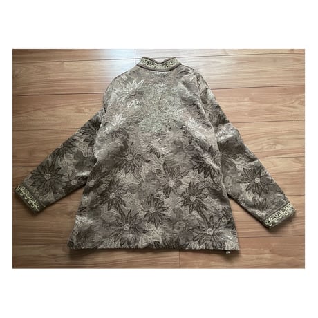 vintage Jacquard stand collar Flower Jacket　/F017
