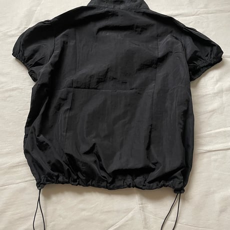 nylon  shirring zip-up tops/F264