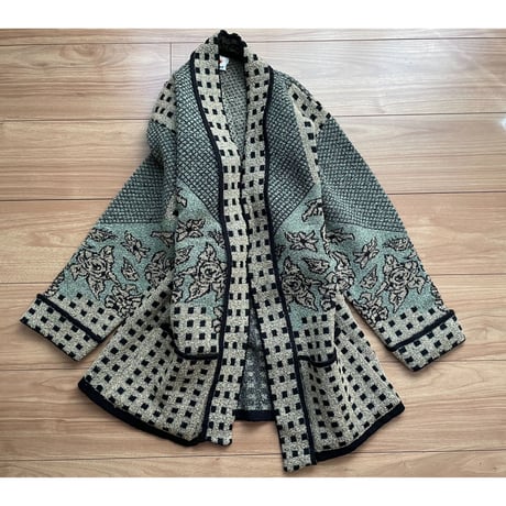 Jacquard  viergeflower  knitjacket/F176