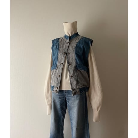 UTILITY DENIM VEST /F215