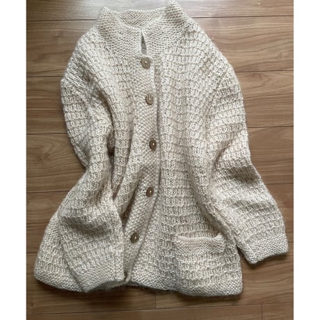 Hand  Knit mohair  cardigan /F186