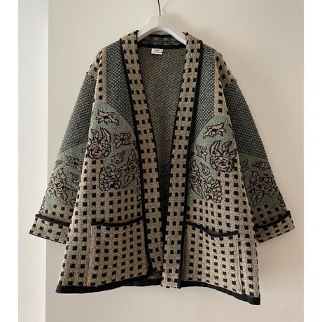 Jacquard  viergeflower  knitjacket/F176