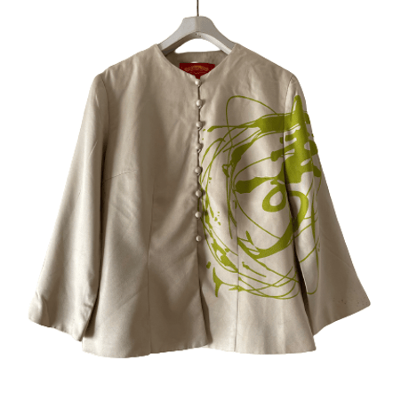SHANGHAI TANG silk no collar jacket /F199