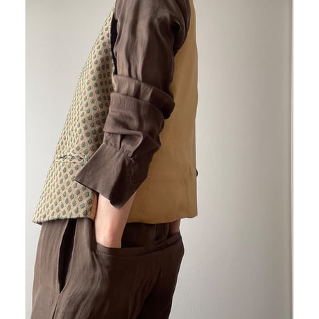 Vintage Jacquard Pattern Vest/F283