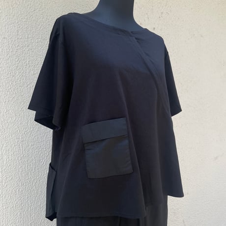 Asymmetric Pocket Drape Tee/F268