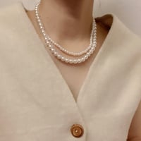クラシックな2連イミテーションパールネックレス