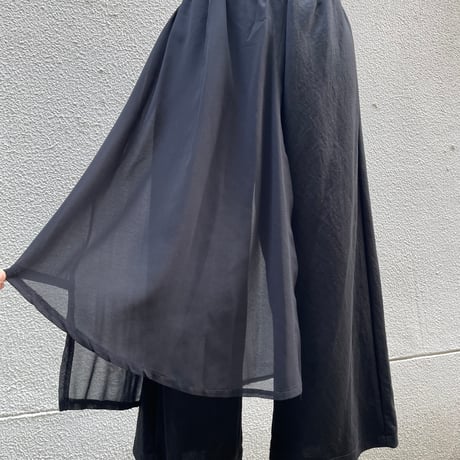 Asymmetric Sheer Layered Cropped Pants/F253