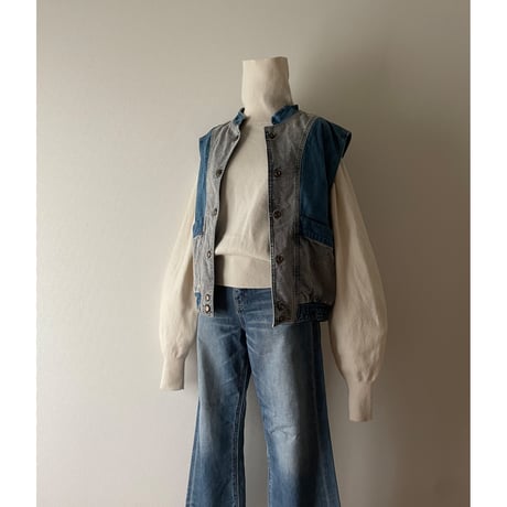 UTILITY DENIM VEST /F215