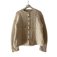 1950s Anny Lewinter Ltd Irish hand knit Aran wool cardigan/F171