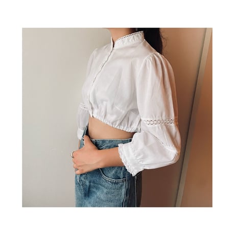 stand collar Tyrolean short shirt　/F097