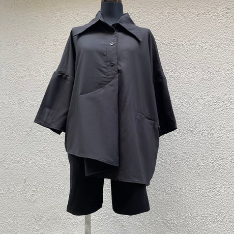 Asymmetry Drape Shirt/F246