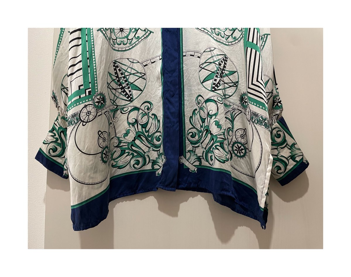 MASSARDI Gold Label scarf柄 silk shirt /F147 | F