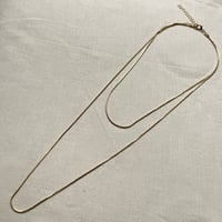 2連レイヤーゴールドチェーンロングネックレス