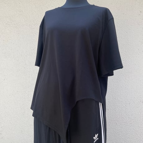Asymmetry Shadow Over Silhouette Black Tee/F266