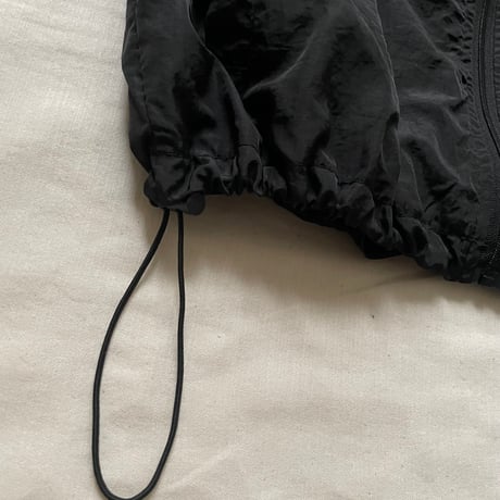 nylon  shirring zip-up tops/F264
