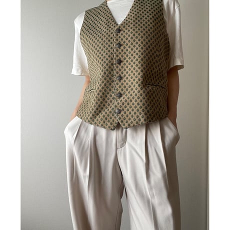 Vintage Jacquard Pattern Vest/F283