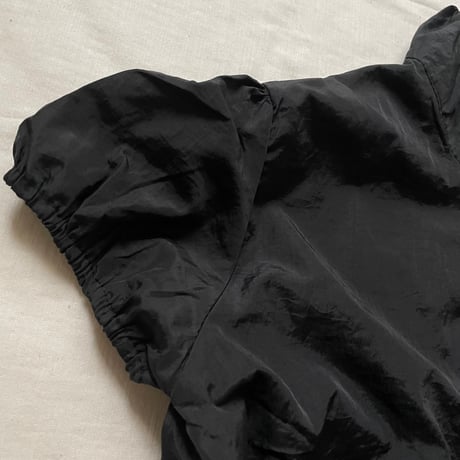 nylon  shirring zip-up tops/F264