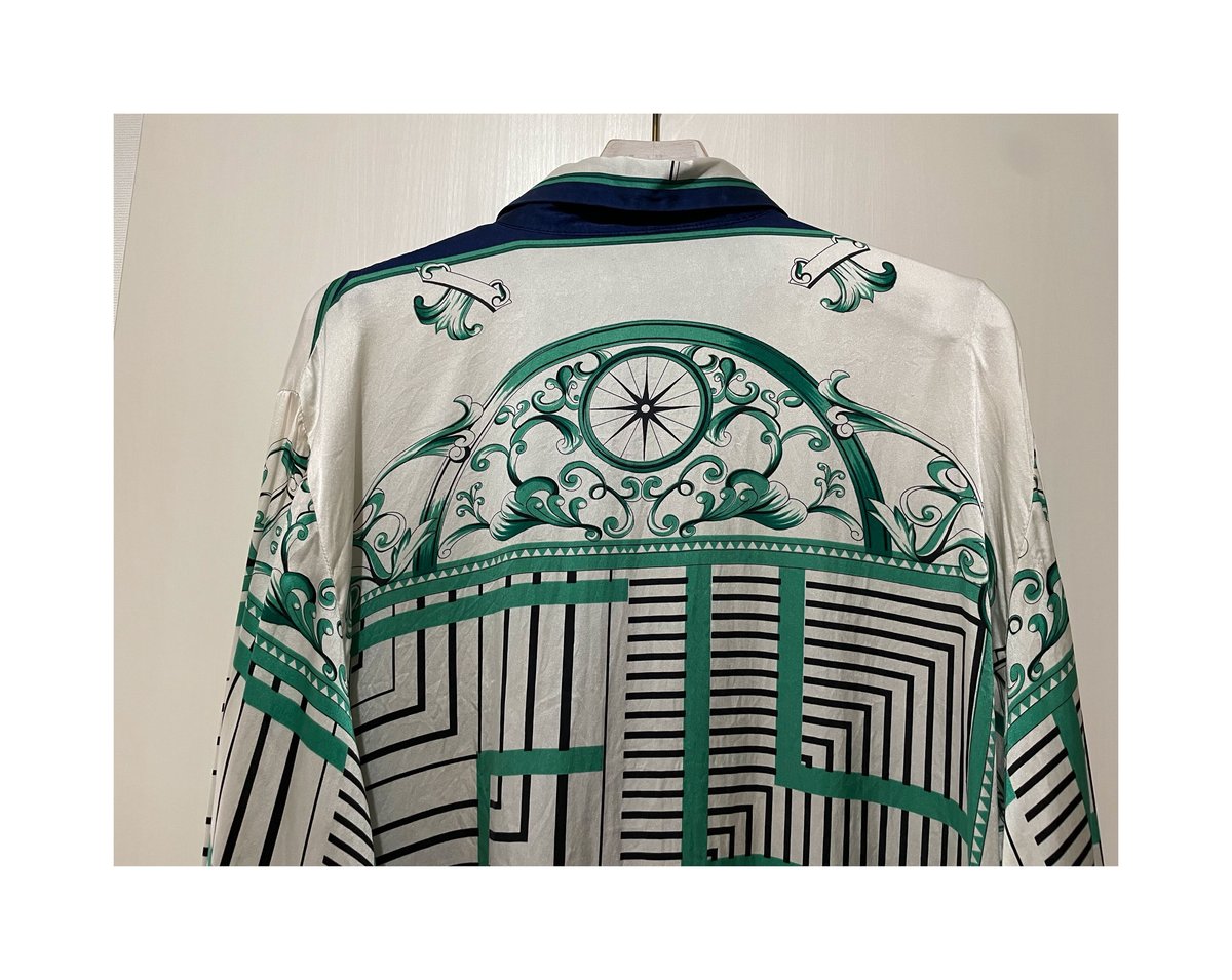 MASSARDI Gold Label scarf柄 silk shirt /F147 | F