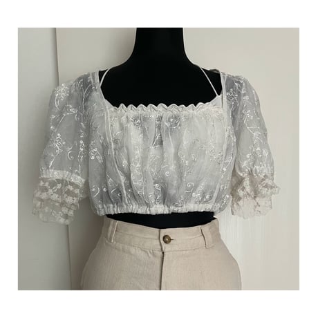 EU vintage Distler sheer short tops /F145