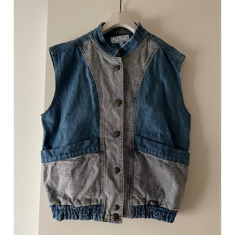 UTILITY DENIM VEST /F215