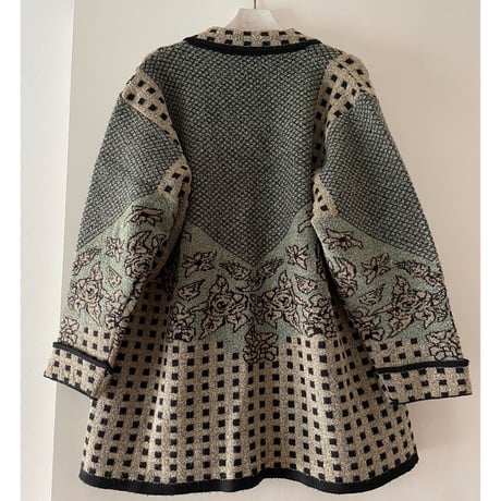 Jacquard  viergeflower  knitjacket/F176