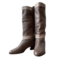 Euro vintage leather long boots/F192