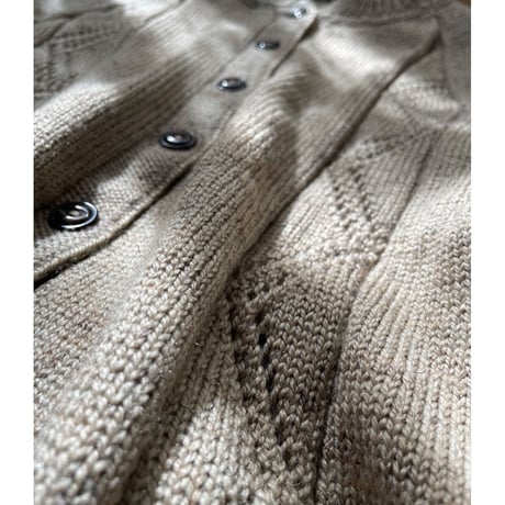 Cable  Knit puff sleeve cardigan/F197
