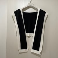 2Way Bicolor Knit Shoulder Tops/F273