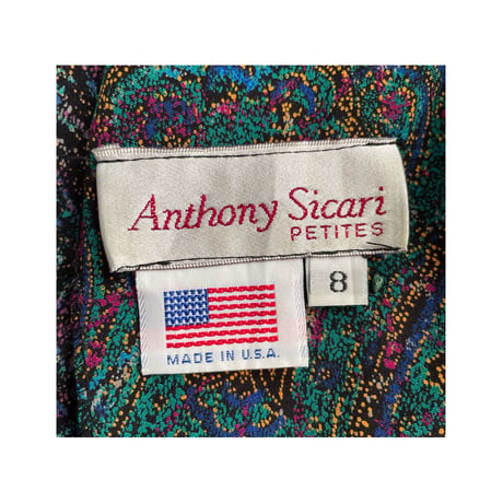 USA Vintage 80”s Anthony Sicari ペイズリートップス  /F029