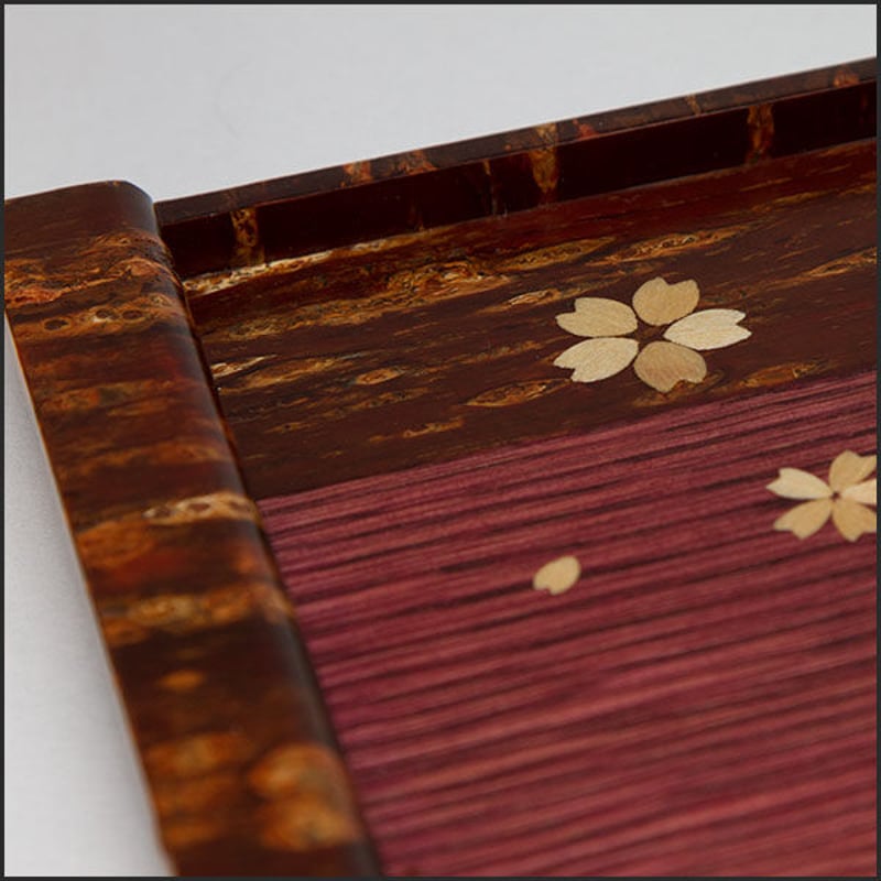お値下げ　桜皮細工　総皮箱　散り桜柄 Amazon｜【角館・樺細工】桜皮 総皮茶筒 お茶入れセット(大) 色