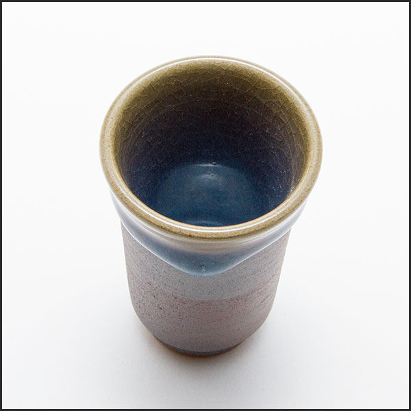 秋田の焼物 楢岡焼 筒形ぐい呑み | 角館桜皮細工センター