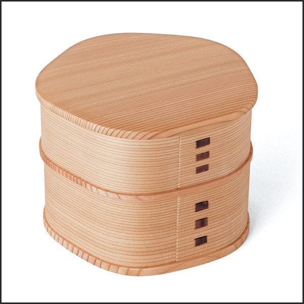 曲げわっぱお弁当箱 梅花型 梅花弁当 - 大館工芸社