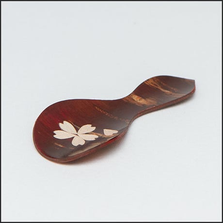 桜皮細工　総皮茶筒　無地大と茶さじセット（樺細工）