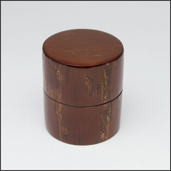 桜皮細工 抹茶入 伝統工芸士 経徳明夫作（樺細工） | 角館桜皮細工（樺