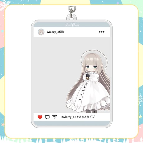 【.LIVEクリスマスイベントグッズ】メリーミルク どこでも一緒！SNS風アクリルキーホルダー