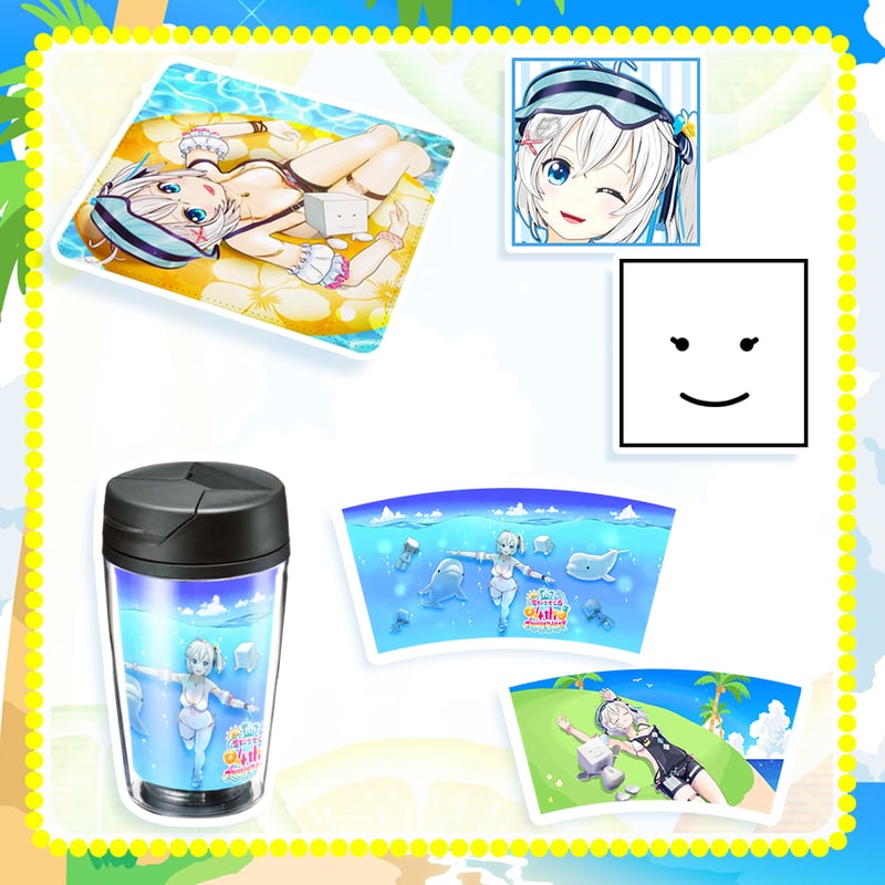 電脳少女シロ新水着グッズセット（マウスパッド、タンブラー、ハンド