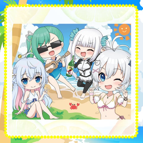 シロ&神楽組セット（キャンバスアート、缶バッチ4種）