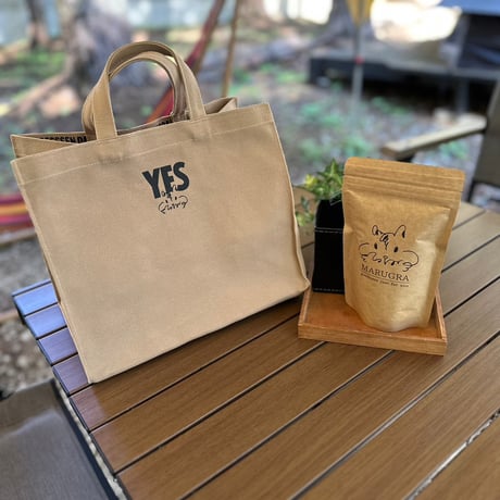 MARUGRA×DRESSSEN  MARKET BAG “YES＆JOY“ (BEIGE COLOR)