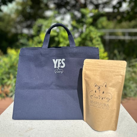 MARUGRA×DRESSSEN  MARKET BAG “YES＆JOY“ (DARK NAVY COLOR)
