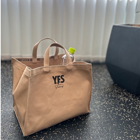MARUGRA×DRESSSEN  MARKET BAG “YES＆JOY“ (BEIGE COLOR)