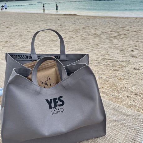 MARUGRA×DRESSSEN  MARKET BAG “YES＆JOY“ (GRAY COLOR)