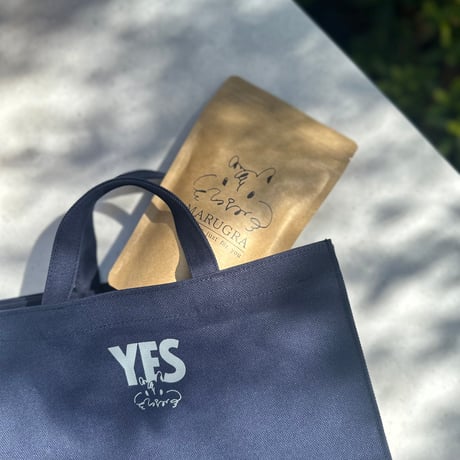 MARUGRA×DRESSSEN  MARKET BAG “YES＆JOY“ (DARK NAVY COLOR)