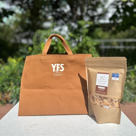 MARUGRA×DRESSSEN  MARKET BAG “YES＆JOY“ (CAMEL COLOR)